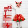 2Pcs Princesses Costume Birthday Party Fancy Dress Up For Girls With Christmas Reindeer Headband Tutus Skirt Accessories view 2