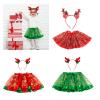 2Pcs Princesses Costume Birthday Party Fancy Dress Up For Girls With Christmas Reindeer Headband Tutus Skirt Accessories view 3