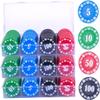 300 Plastic Poker Chips with Storage Box Set,Denomination Printed Casino Style Chip for Texas Home Game Holdem Poker Nights,Blackjack,Roulette Games,Casino Parties view 1