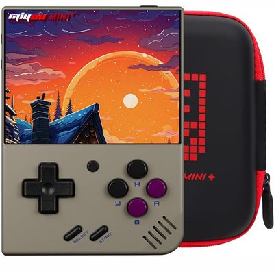 Gift for Men Women, Miyoo Mini Plus with Portable Case Retro Emulator Handheld Game Console with WiFi & RTC, Christmas Stocking Stuffers for Men, Mens Gifts for Dad,Husband, 3000+Classes Game, Gray