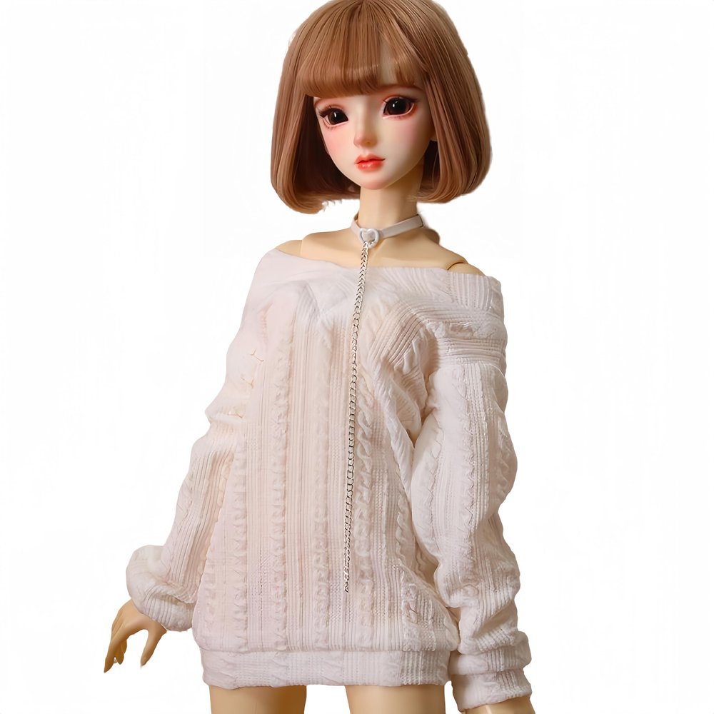 Bjd Doll Clothes Handmade Fashionable Sweater Suitable for 1/3 1/4 1/6 11.8 18 24 inch BJD SD Doll Gifts for Doll Lovers (White, 1/3)