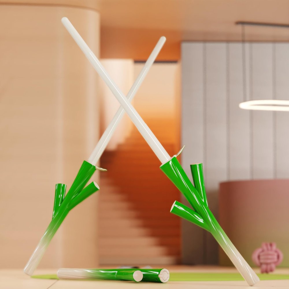 cheeeey Green Onion Retractable Sword Toys, Creative & Fun, Ages 3+, Includes Green Onion Outer Layer