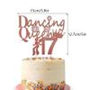 17th Birthday Topper Dancing Queen 17th Decoration, Blue Glitter 17 Fabulous Cake Pick Birthday Sign for Hello 17, Cheers to 17 Years Party(Blue) view 3