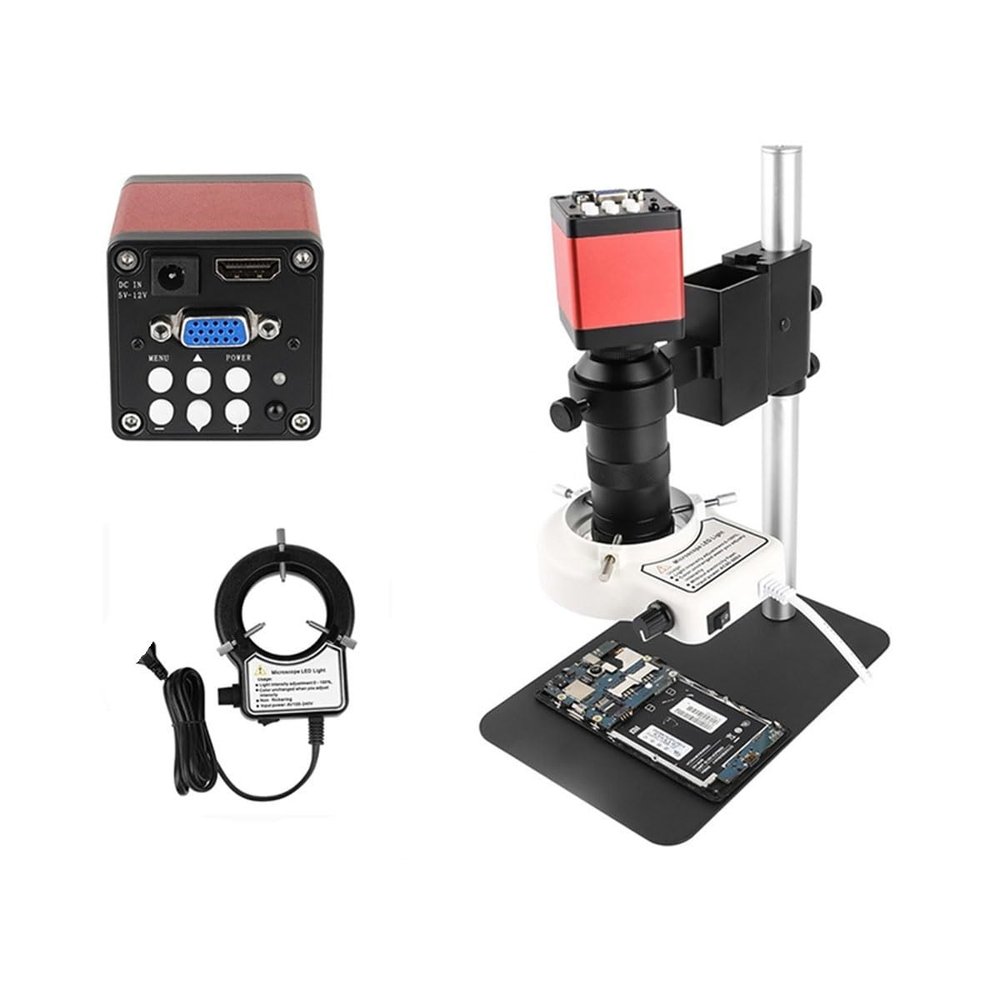 JOEBO Microscope Kit Industrial Digital Microscope Camera + 180X Lens + Stand for Soldering Microscope Lens Adapters(KN-13MP Small)