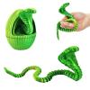 3D Printed Snake Eggs with 3D Printed Snake Inside, Cute Rotary Gear Eggs with 3D Printed Crystal Fidget Snake Animals Inside, Home Office Decor Executive Desk Crystal Cobra ToysYellow Green view 1