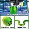 3D Printed Snake Eggs with 3D Printed Snake Inside, Cute Rotary Gear Eggs with 3D Printed Crystal Fidget Snake Animals Inside, Home Office Decor Executive Desk Crystal Cobra ToysYellow Green view 4