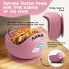 TYRY.HU Personalized Baby Bowl with Suction with Name, Baby Spoon and Fork with Name, Baby Led Weaning Supplies, Silicone Baby Feeding Set (Pink) view 3