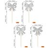 24 Pack Christmas Bowknot Cupcake Toppers Merry Christmas New Year Xmas Cupcake Picks for New Year Ceremony Party Cupcake Decorations Supplies Silver view 2