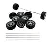 10PCS Toy Car Wheels 25mm Rubber Tire Wheels with Metal Shaft for RC Car Truck DIY Model Toy Wheel Replacement Accessories (2.5x25mm) view 1
