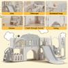 10 in 1 Toddler Slide Indoor Outdoor Playground Playset for Age 1-3 with Slide Basketball Hoop Telescope Climbing Ladder Crawl-Through Tunnel and Swing (Grey) view 2