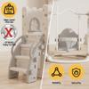 10 in 1 Toddler Slide Indoor Outdoor Playground Playset for Age 1-3 with Slide Basketball Hoop Telescope Climbing Ladder Crawl-Through Tunnel and Swing (Grey) view 4
