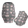 Muishi Gray and Pink Pig Baby Car Seat Covers Carseat Canopy Soft Infant Stroller Cover Nursing Breastfeeding Covers for Girls Boys Newborn view 1
