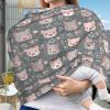 Muishi Gray and Pink Pig Baby Car Seat Covers Carseat Canopy Soft Infant Stroller Cover Nursing Breastfeeding Covers for Girls Boys Newborn view 2