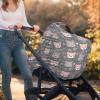 Muishi Gray and Pink Pig Baby Car Seat Covers Carseat Canopy Soft Infant Stroller Cover Nursing Breastfeeding Covers for Girls Boys Newborn view 3