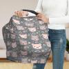Muishi Gray and Pink Pig Baby Car Seat Covers Carseat Canopy Soft Infant Stroller Cover Nursing Breastfeeding Covers for Girls Boys Newborn view 4