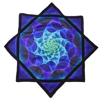 BVCY Flow Star Beginners Easy Spinning Cloth to Rotate Sided Print Fingertip Rotating Flow Toy Dapo Star Purple Grid (Style-1)