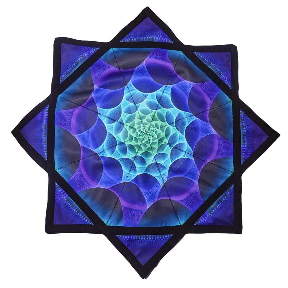 BVCY Flow Star Beginners Easy Spinning Cloth to Rotate Sided Print Fingertip Rotating Flow Toy Dapo Star Purple Grid (Style-1)