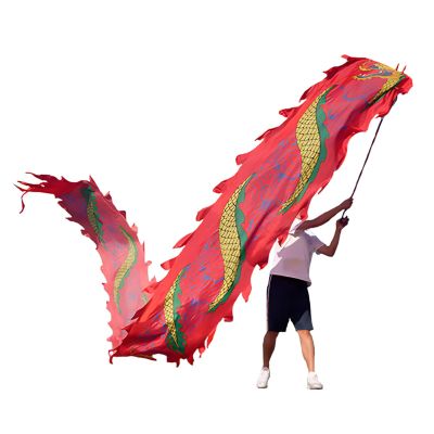 ZNQNDSR Dragon Poi with 3D Dragon Head, Dragon Ribbon Poi for Outdoor Fitness, Dragon Dance Poi for Beginners Stage Prop Set(Red,26 ft)