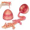 3D Printed Dragon Egg with Dragon Inside, Articulated Crystal Dragon Fidget Toy for Home Office Decor Executive Desk Toys, Easter Basket Stuffers for Adults and Kids (Orange Red, H:5.8 Inch) view 1