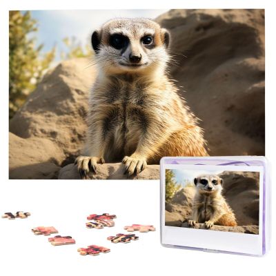 1000PCS Jigsaw Puzzle for Adults Personalized Picture Puzzle Meerkat Animal Customized Wooden Puzzle for Family, Birthday, Wedding, Game Nights Gifts Animal Puzzle 29.5x19.7 inches