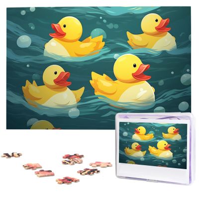1000PCS Jigsaw Puzzle for Adults Personalized Picture Puzzle Rubber Ducks Customized Wooden Puzzle for Family, Birthday, Wedding, Game Nights Gifts Animal Puzzle 29.5x19.7 inches