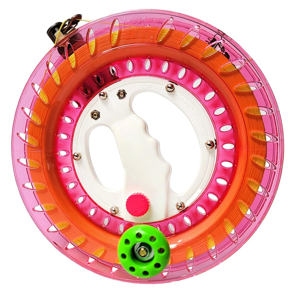 8.7 in Kite Reel Winder with Line, String Reel for Kids & Adults, Easy to Use String and Spool, it Comes with Durable Kite Thread and Connector (Pink)