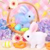 CatchCute Hopping Plush Bunny Easter Interactive Toys for Kids,Can Wagging Tail and Twitching Nose with Remote Control Leash,Easter Eggs and Decorations,Easter Christmas Birthday Gift for Toddlers view 3