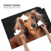 1000PCS Jigsaw Puzzle for Adults Personalized Picture Puzzle Long haired Dachshund Customized Wooden Puzzle for Family, Birthday, Wedding, Game Nights Gifts Animal Puzzle 29.5x19.7 inches view 3