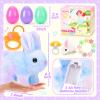 CatchCute Plush Bunny Easter Toys for Kids,Interactive Bunny with Sounds,Can Walk and Wag Tail with Remote Control Leash,Easter Eggs with Surprise,Easter Birthday Gift for Toddlers view 2