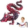 LOCYFENS Large 30" 3D Printed Dragon, Articulated 3D Dragon Toys, Long Crystal Dragon Black Red view 1