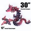 LOCYFENS Large 30" 3D Printed Dragon, Articulated 3D Dragon Toys, Long Crystal Dragon Black Red view 2