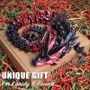 LOCYFENS Large 30" 3D Printed Dragon, Articulated 3D Dragon Toys, Long Crystal Dragon Black Red view 4