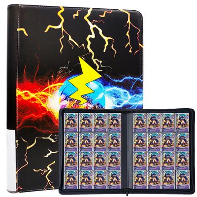 1000+ Pockets Card Binder, Trading Card Binder 16 Pocket, PU Cover with Costum Label, Card Collection Binder for Tcg, MTG, Yugi, Hoke Cards and Cards Sleeve, Card Holder Binders (Yellow&Black)