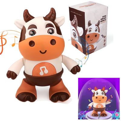 Baby Cow Musical Toys - 2025 New Musical Cow Toy, Baby Preschool Educational Learning Toy with led Lights & Music, Dancing and Singing Musical Cow Toy for 3+ Months Old Baby Toddler (Color A)