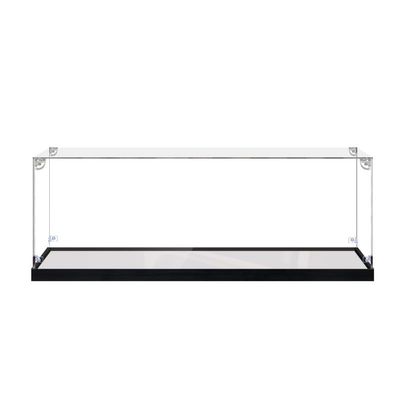 2cm high Brushed Black Bottom Mirror Display Box, Art countertop Display Box, Model dust Box, Sculpture Collection Box, Exquisite high-end Transparent Box,