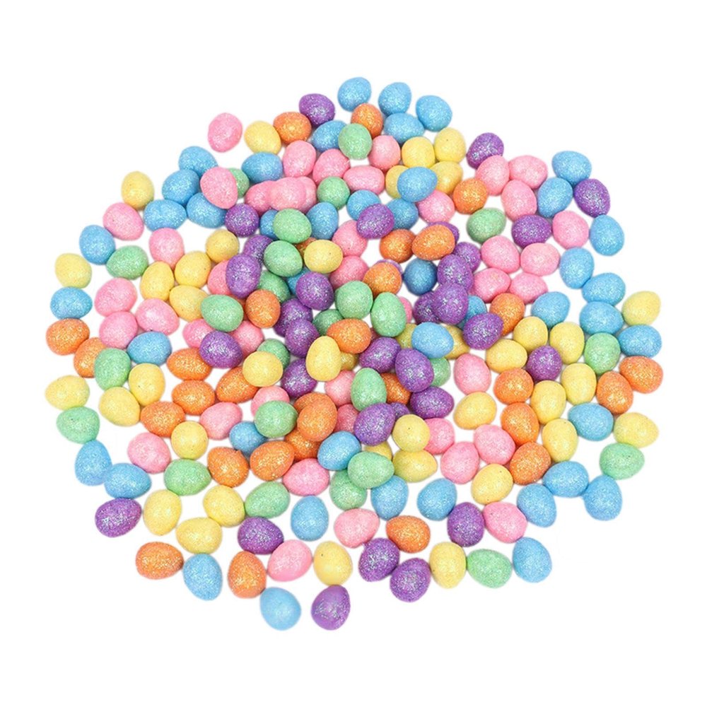 CarpNettore 100Pcs Mini Easter Eggs, Small Glitter Eggs, Foam Easter Eggs for DIY Home Indoor Decor