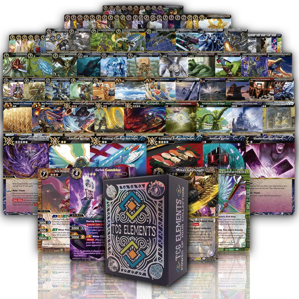 Battle Spirits Saga Trading Card Game Bundle, 100 Common/Uncommon Cards, 10 Rares, 2 X/SPR/L Cards