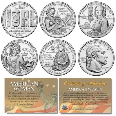 2024 American Women Quarters US Mint 5-Coin Complete Set in Capsules (D-Mint)