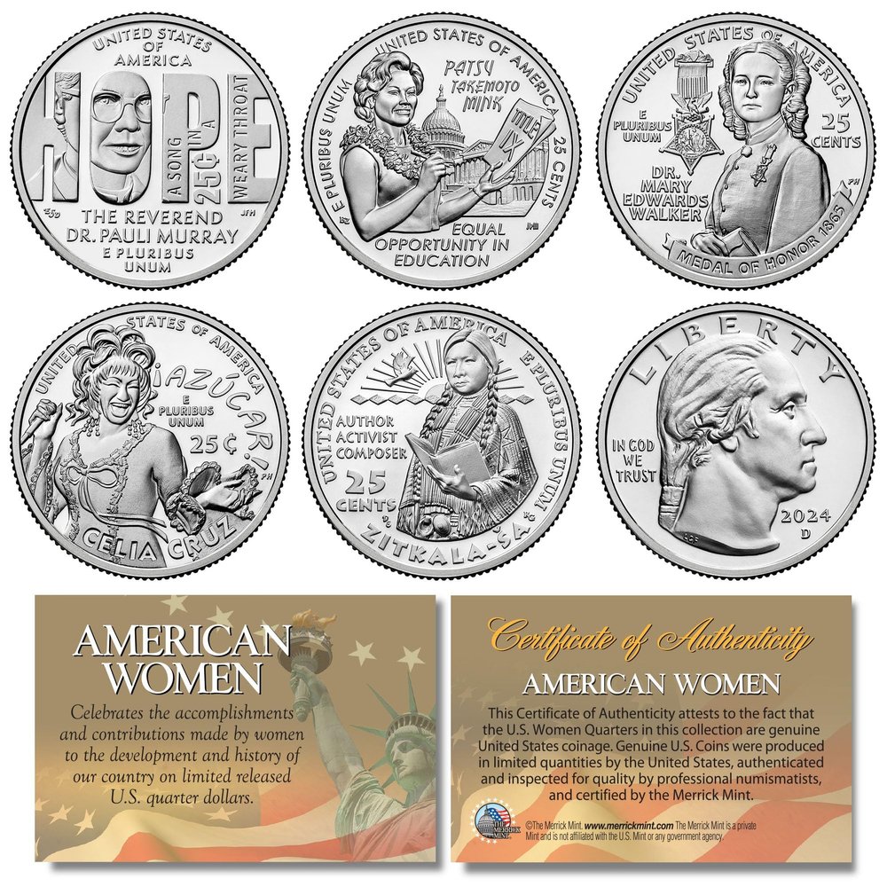 2024 American Women Quarters US Mint 5-Coin Complete Set in Capsules (D-Mint)