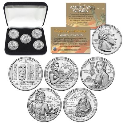 2024 American Women Quarters U.S. Mint 5-Coin Full Set in Capsules with Display Box (P-Mint)