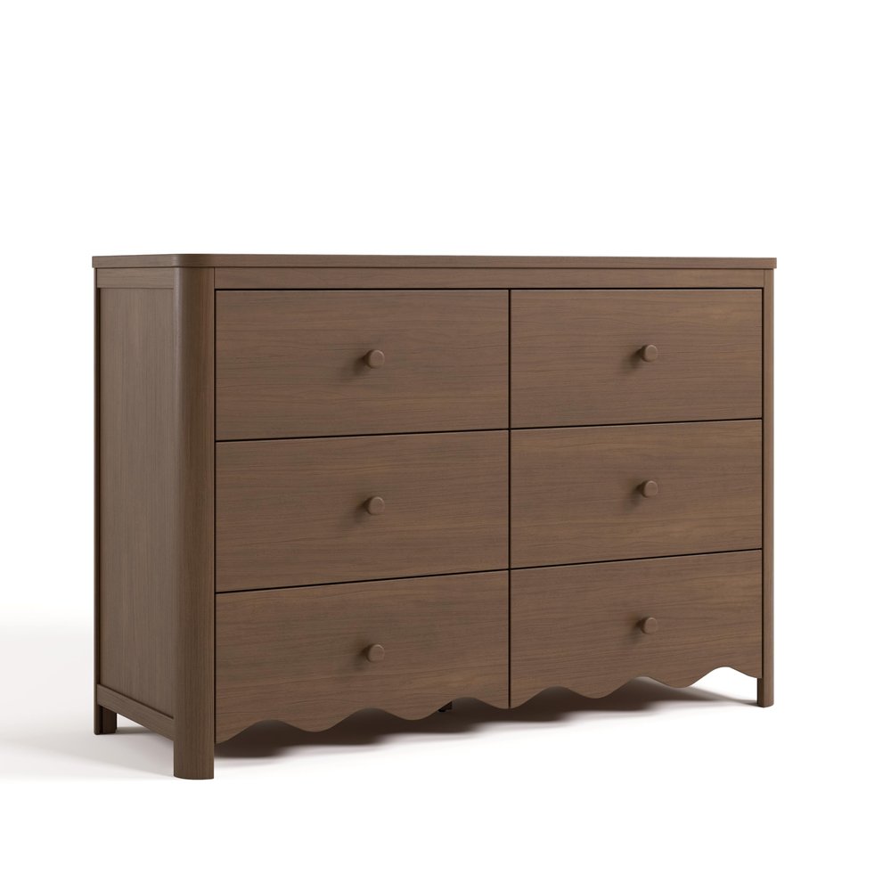 Storkcraft Casablanca 6 Drawer Dresser (Hazelnut)  GREENGUARD Gold Certified, Nursery & Kids' Bedroom with Spacious Storage, Safety Interlocking Drawer System, Easy Assembly with Pre-Installed Tracks