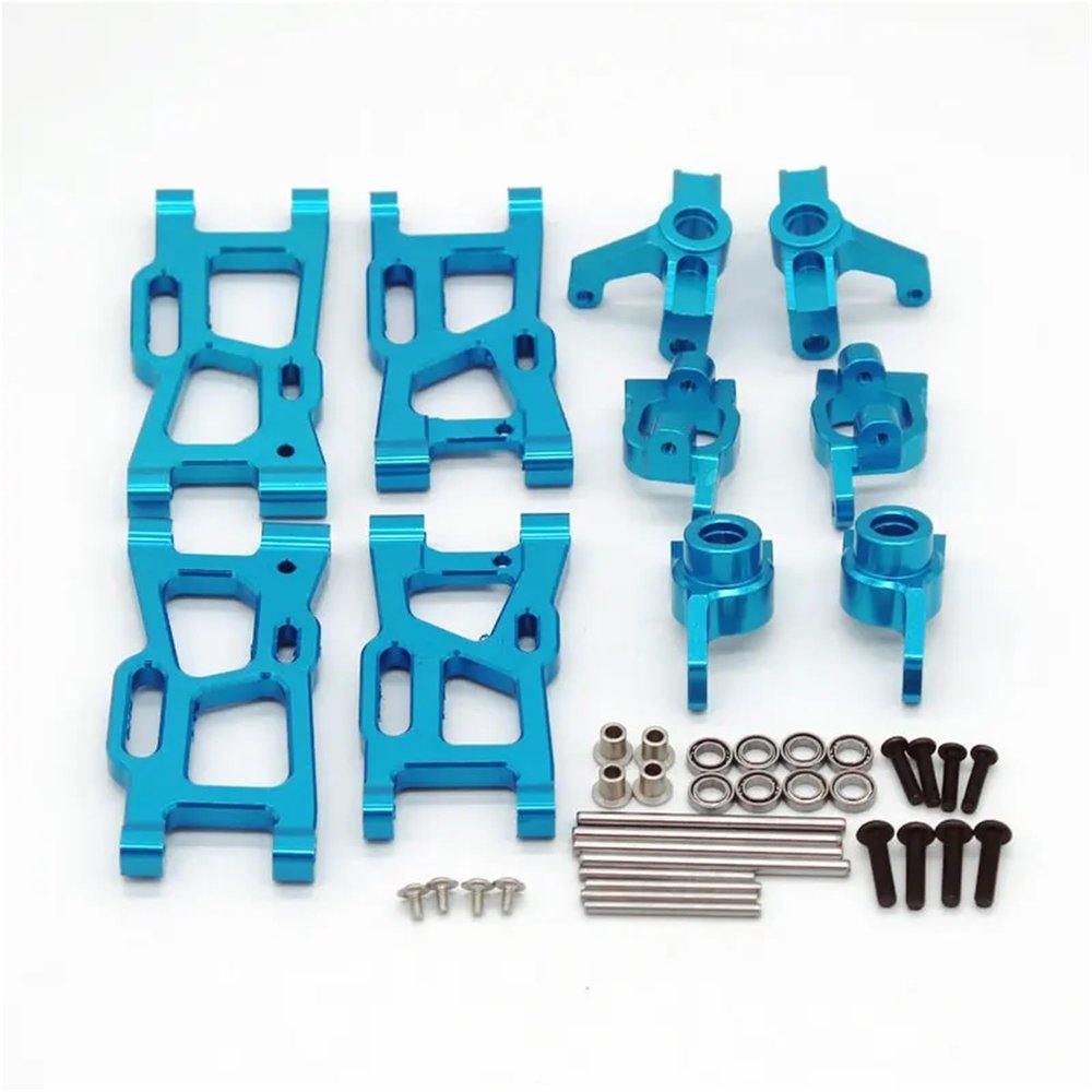 for WL-Toys 144001 144010 124008 124010 124007 124016 124017 124018 124019 RC Remote Control car Metal Upgrade Swing arm kit(Sky Blue)