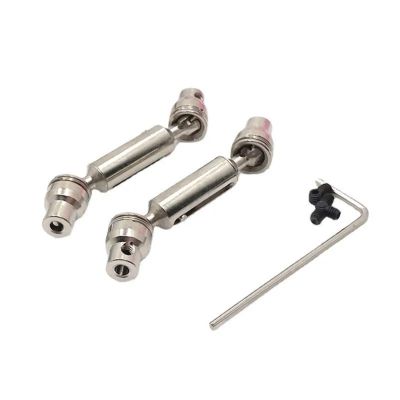 HLSONHENGM Metal Upgrade, Front and Rear Drive Shafts, for WPL 1/10 C74 1/16 RC Car Parts(Silver)