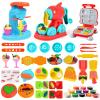 Aprilwolf 59 PCS 3 in 1 Dough Sets for Kids Ages 3-4-8, Art Crafts Dough Tools Kit, Ice Cream Playset Noodle Hamburger Maker Machine, Kitchen Creations Food Play Toys Toddlers Boys Girls view 1