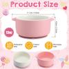 Domensi 4 Sets Kids Porcelain Bowls with Suction Sleeves Toddler Suction Bowl Upgrade Durable Microwave Dishwasher Safe Cereal Soup Snack Dishes for Baby Children Feeding Supplies (Macaron Colors) view 2