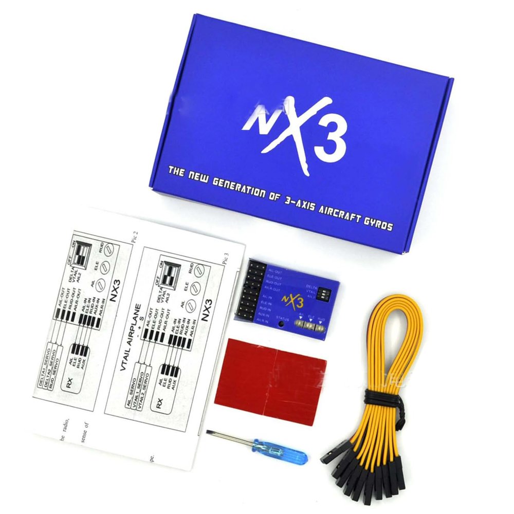 CHICHIYANG 1 x Flight Controller with Cables and Screwdriver, for NX3, Autobalance Stabilizer for RC Airplane