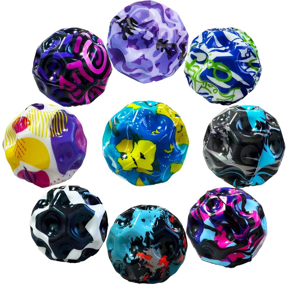 Tendry Moon Ball, 9 Pack Extreme High Bouncing Ball for Kids of All Ages, Improve Hand-Eye Coordination, Easy to Grip and Catch by Athletes as a Sport Training Toy (Galaxy 9 PCS)