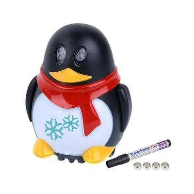 Mini Inductive Robot Toys Track Penguin with LED Lights Interactive Pet Follow The Black Line to Walk Educational Toys Kid's Gifts (Black)