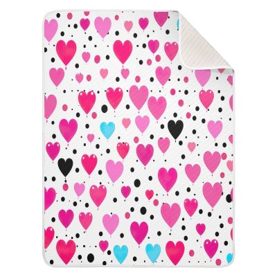 KJIZMO Cotton Soft Cozy Throw Blanket Nursery Swaddle Receiving Blankets for Toddler Bed 30" x 40 - Love Heart