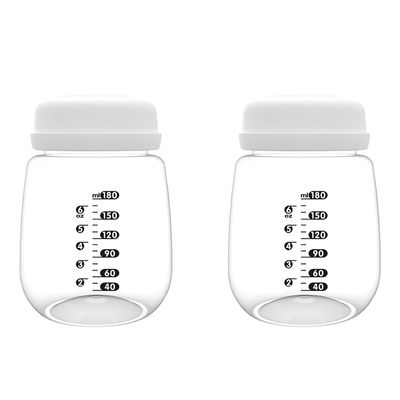 2pcs Breast Pump Collection Bottles for Spectra S2 S1 9 Plus Motif Luna Breast Pumps, 6.oz 180ml Reusable Wide Neck Bottles with Collar and Sealing Disc, Replace for Spectra Bottle